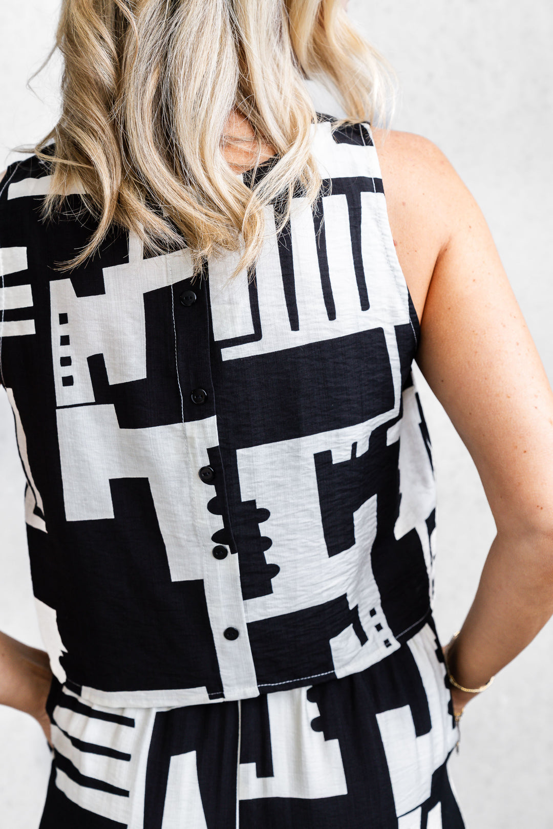Mila Print Tank - Black and White