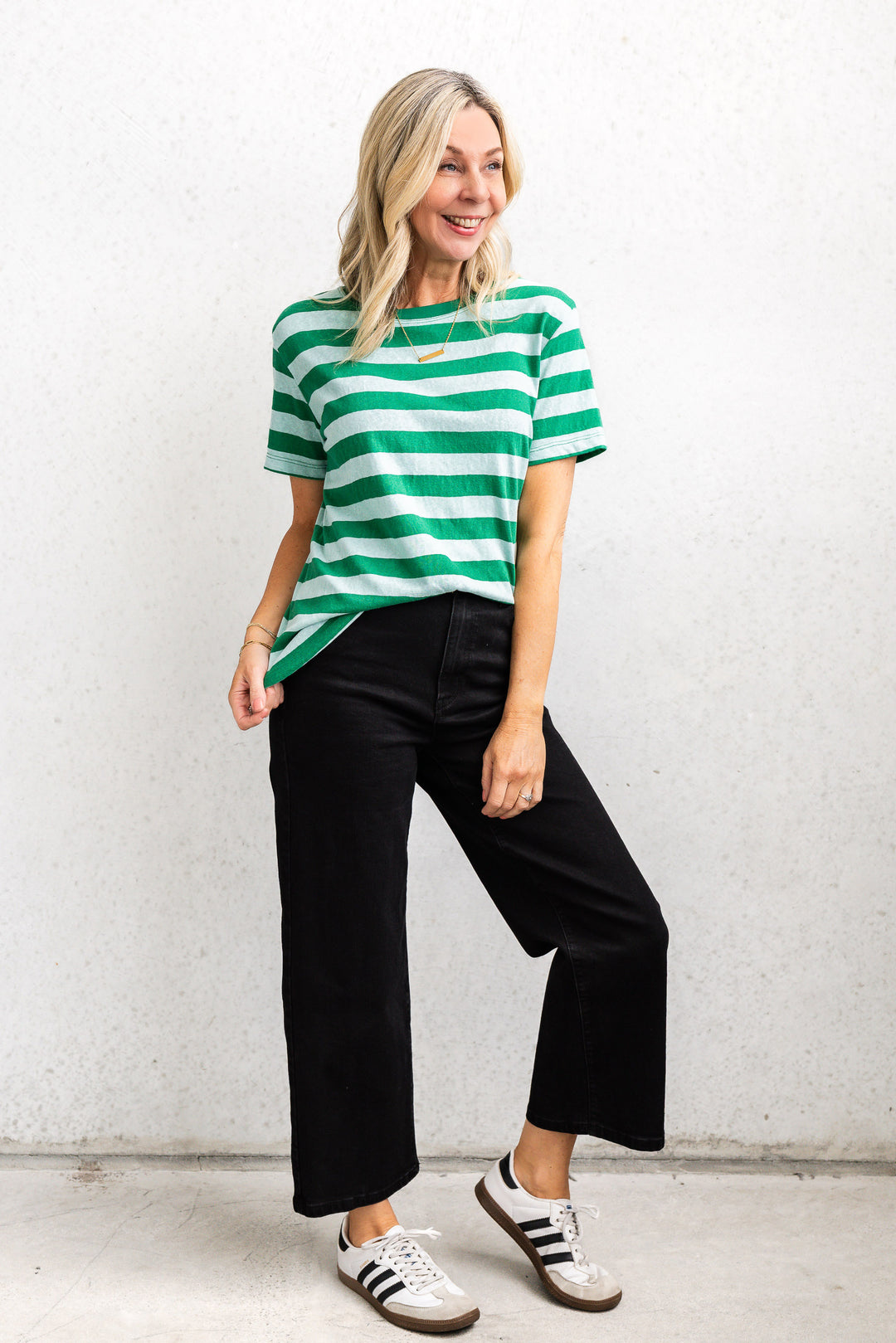 Tilly Tee - Green Stripe