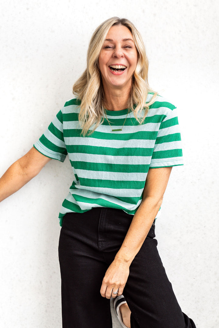 Tilly Tee - Green Stripe