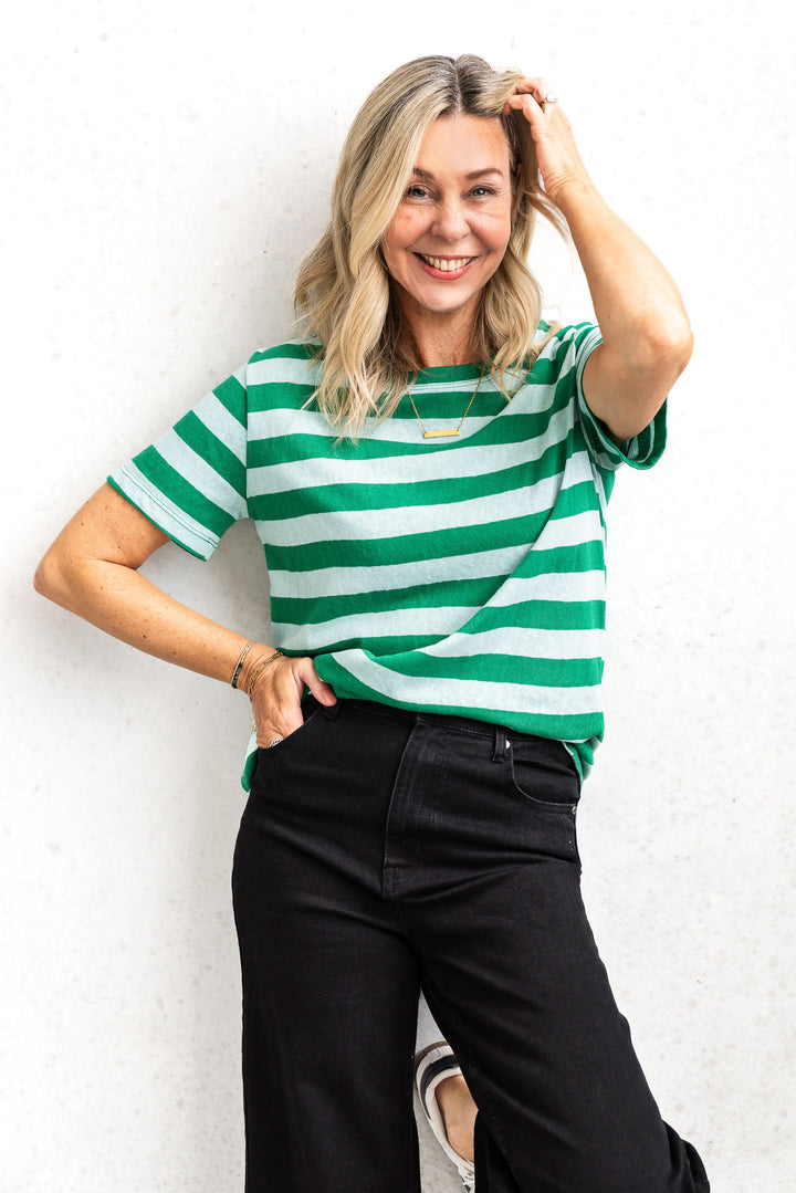 Tilly Tee - Green Stripe