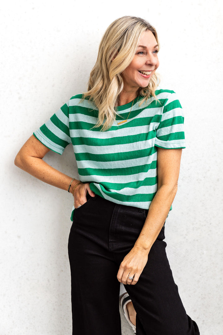 Tilly Tee - Green Stripe