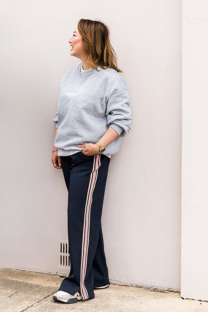 Maddox Pant - Navy/Blush