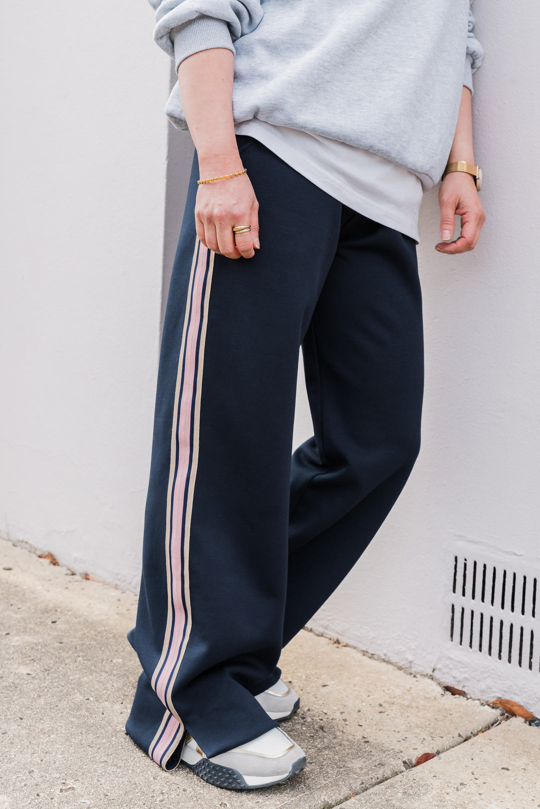 Maddox Pant - Navy/Blush