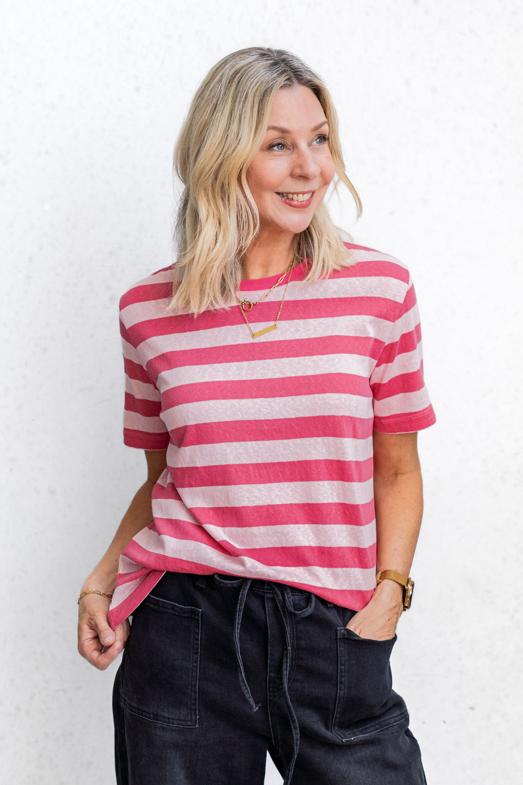 Tilly Tee - Pink Stripe