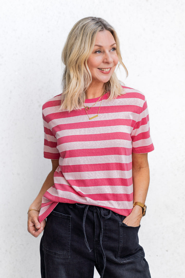 Tilly Tee - Pink Stripe