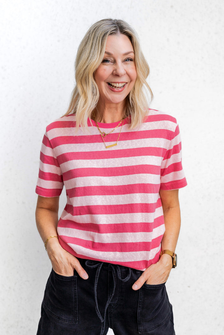 Tilly Tee - Pink Stripe