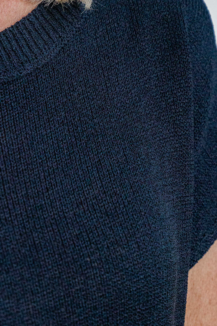 Henley Knit Tee - Black