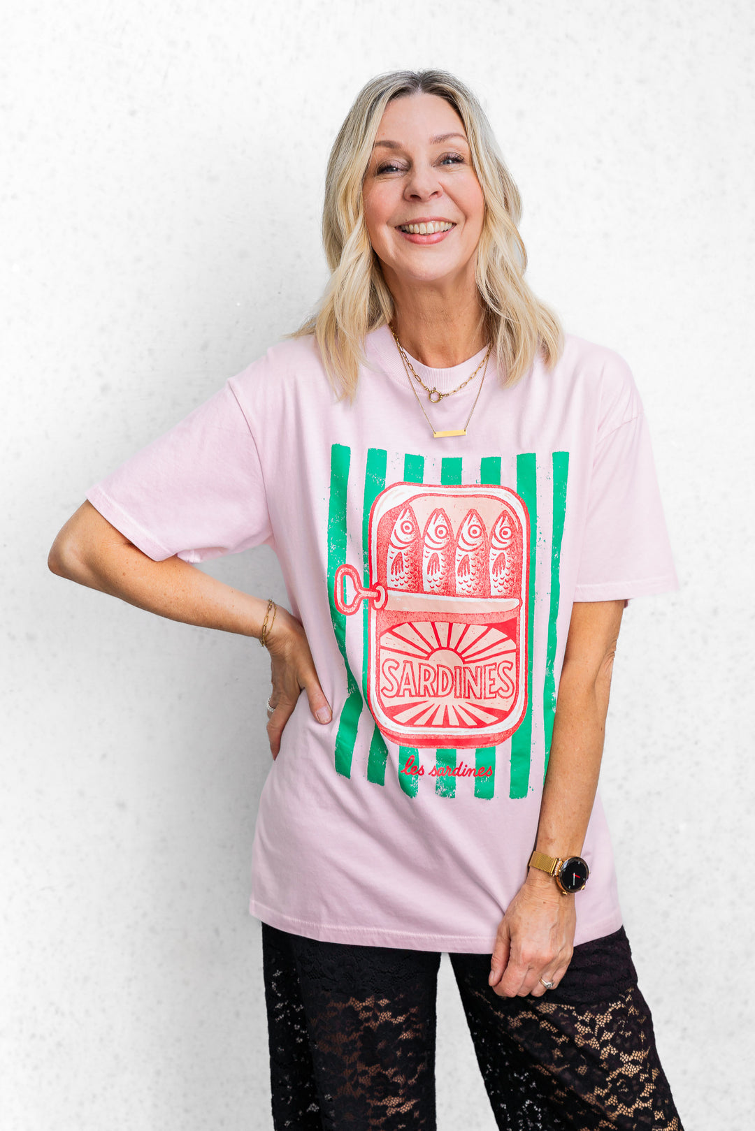 Sardine Graphic Tee - Pink