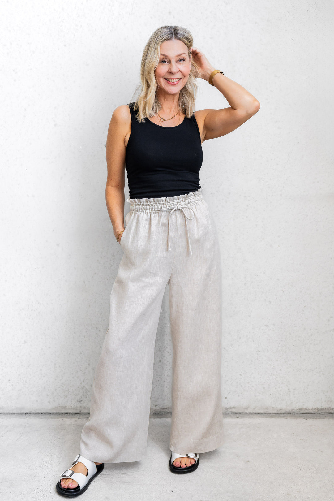 Solace Linen Pant - Oat