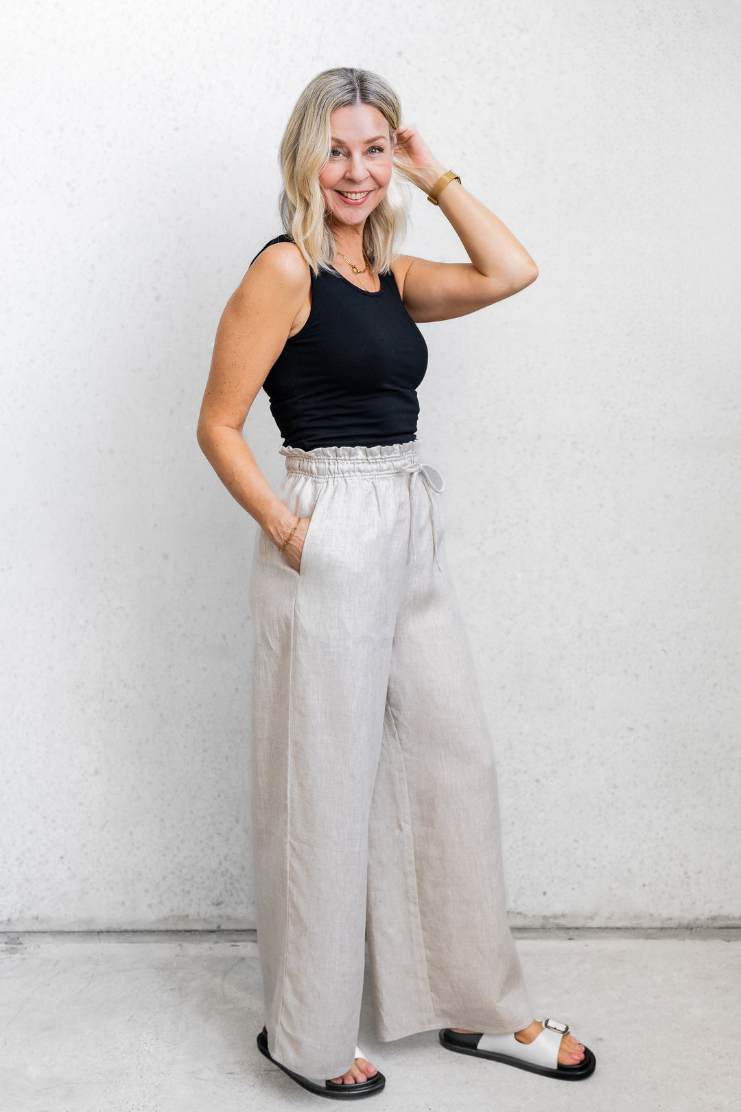 Solace Linen Pant - Oat