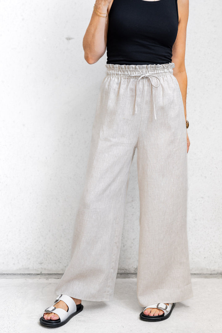 Solace Linen Pant - Oat