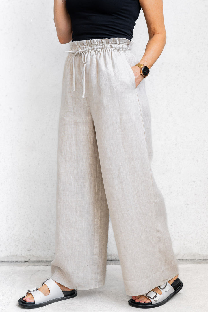 Solace Linen Pant - Oat
