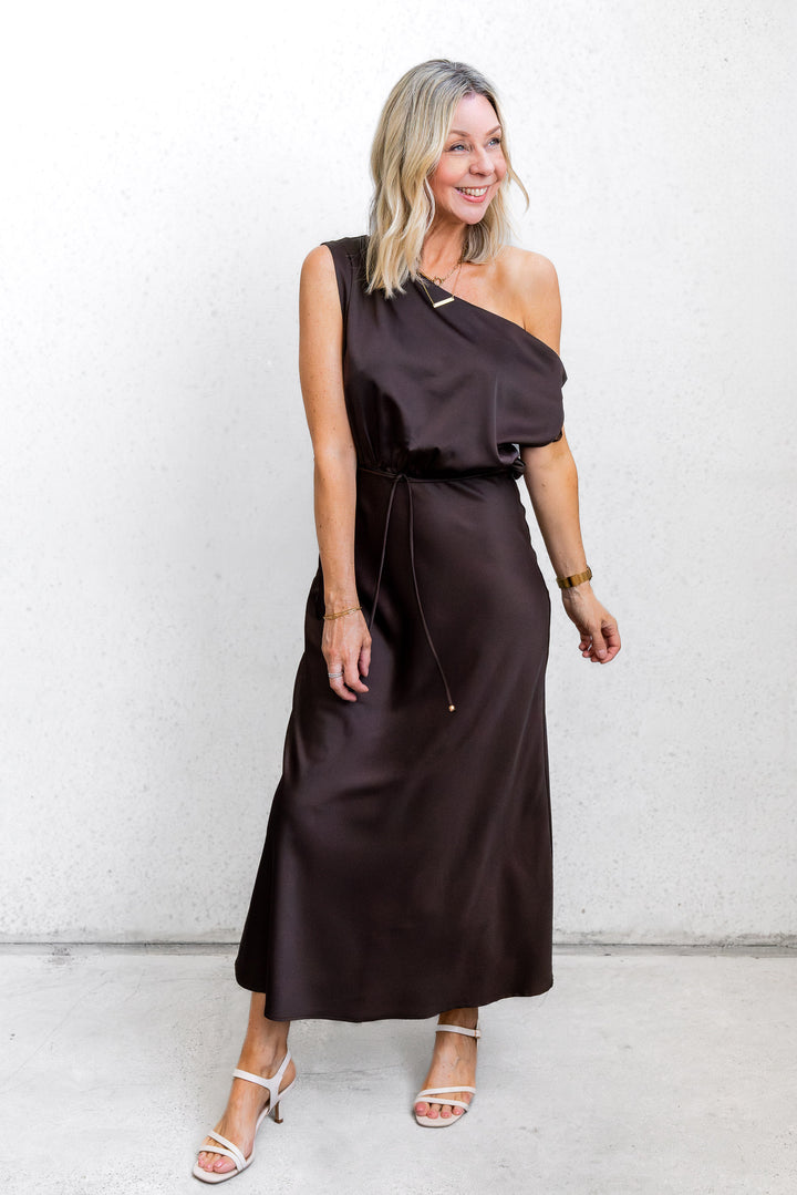 Chocolate Off Shoulder Dress