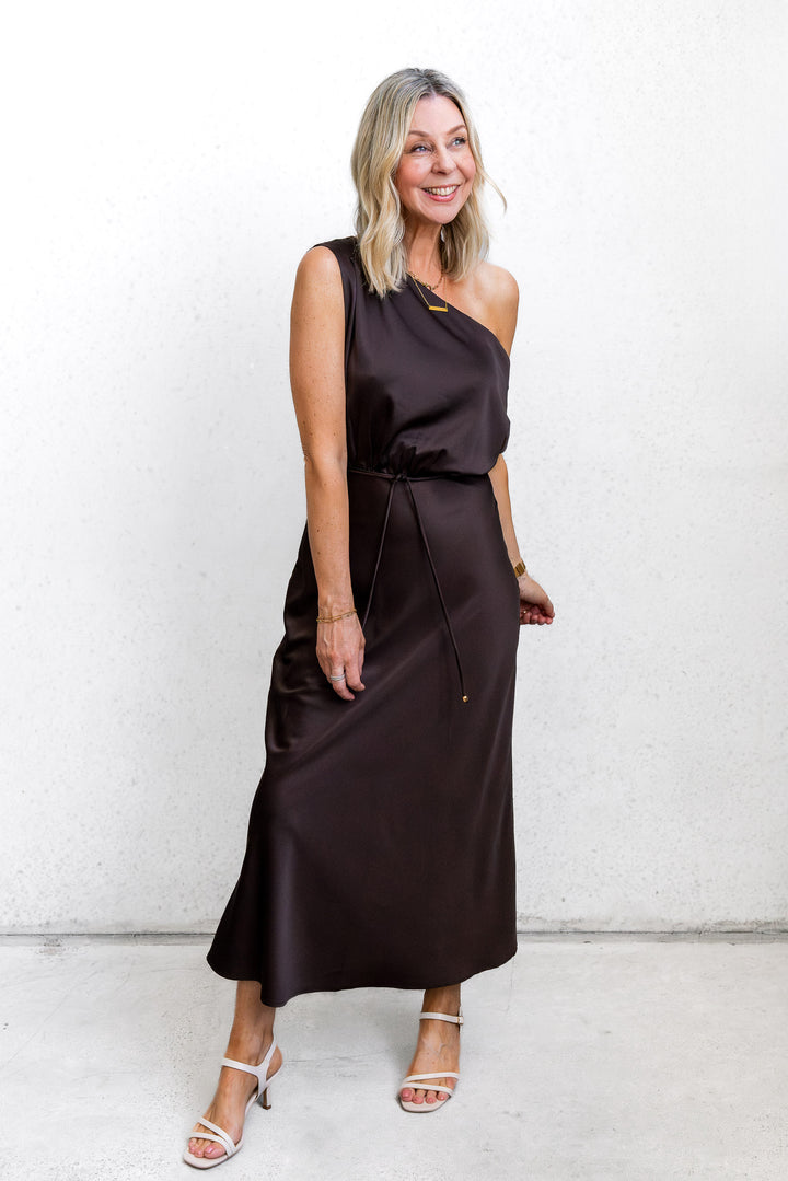 Chocolate Off Shoulder Dress