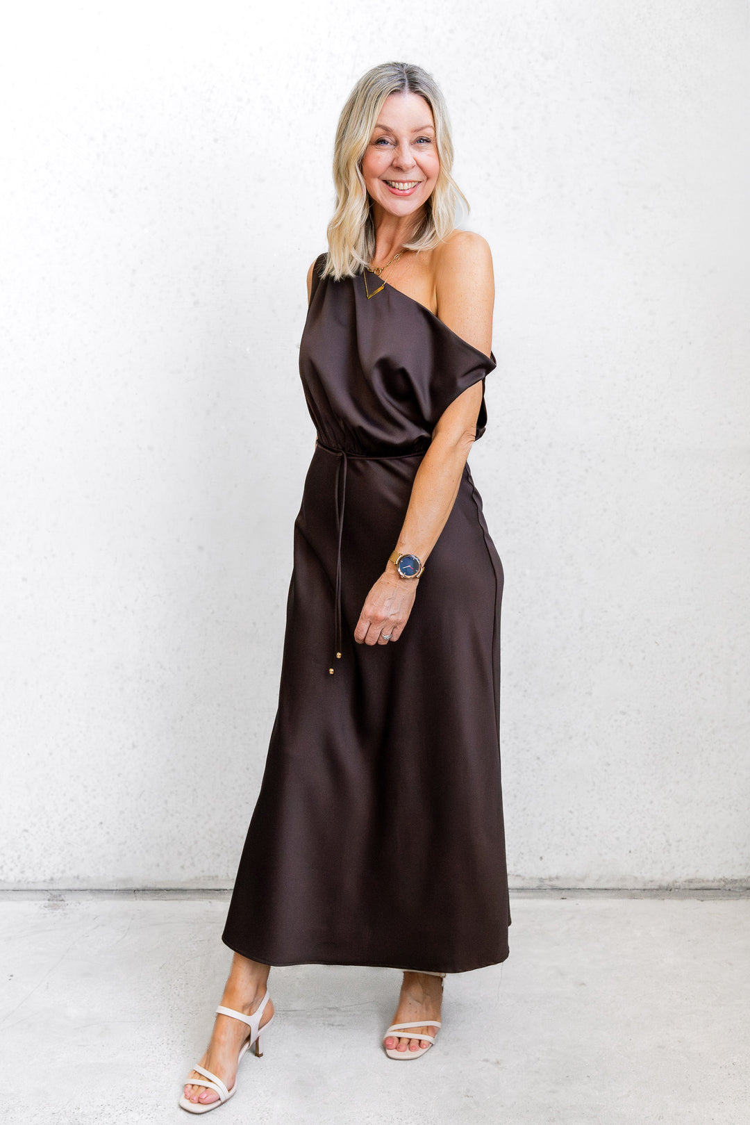 Chocolate Off Shoulder Dress