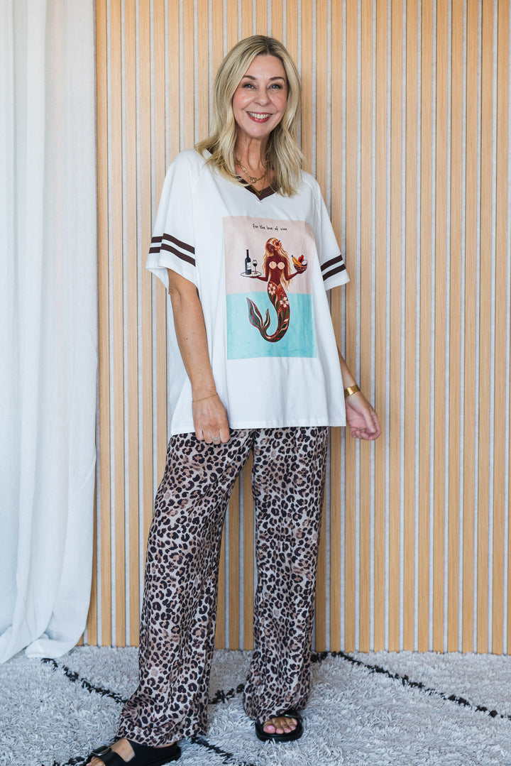 Love of Vino V-Neck Tee - White