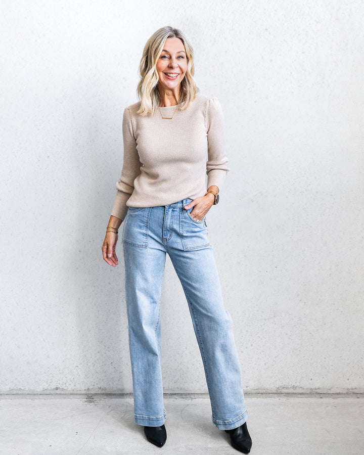 Isabella Rib Knit - Latte