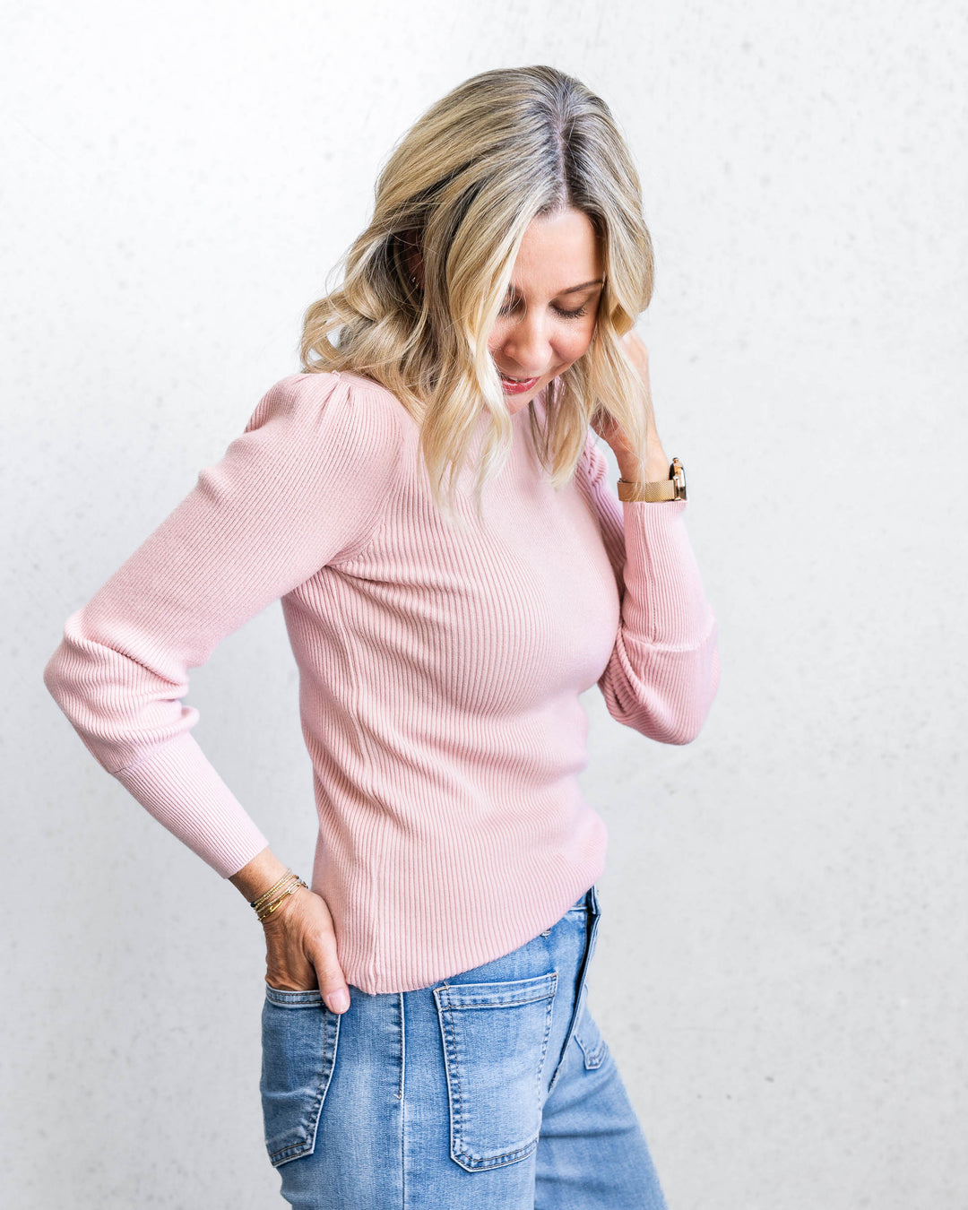 Isabella Rib Knit - Dusk Pink
