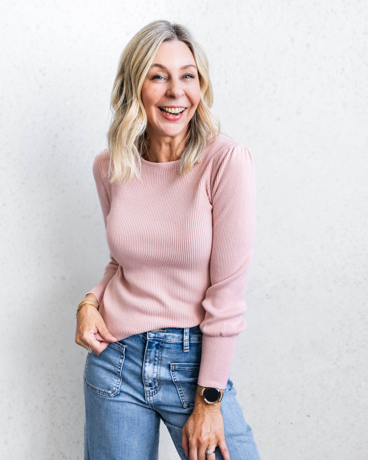 Isabella Rib Knit - Dusk Pink