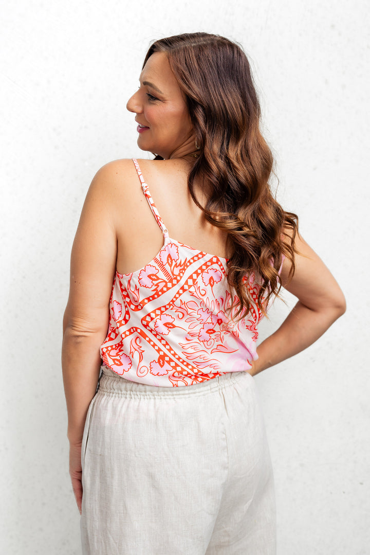 Fresco Cowl Cami - Pink/Red
