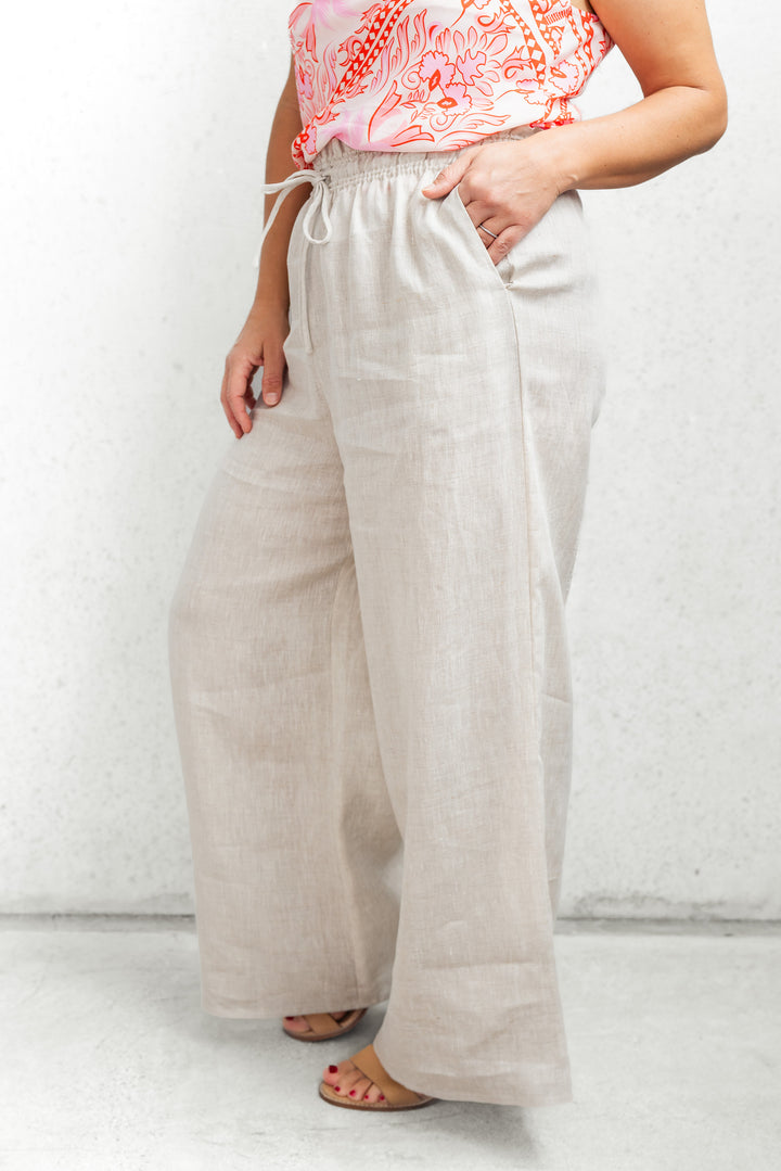 Solace Linen Pant - Oat
