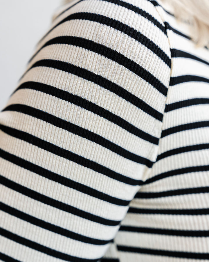 Frankie Stripe Top - Beige/Black