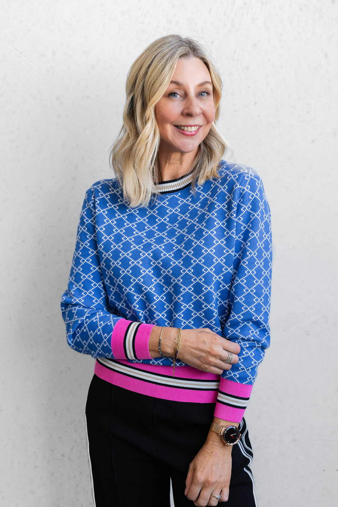 Double Chain Knit - Blue
