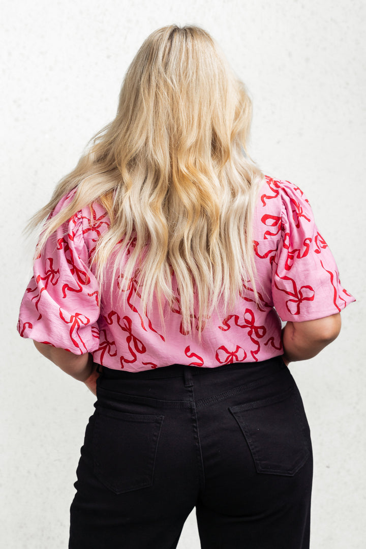 Bow Shirt - Pink/Red