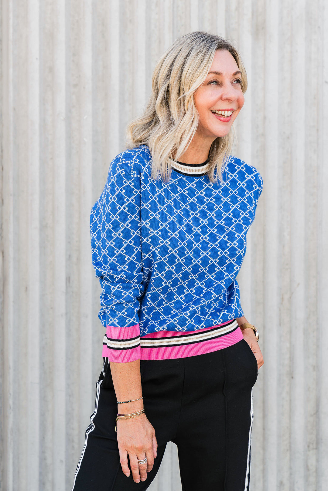 Double Chain Knit - Blue
