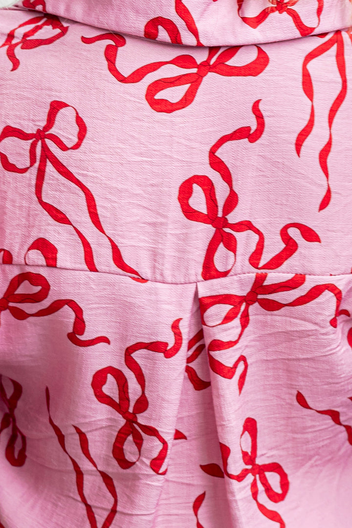 Bow Shirt - Pink/Red