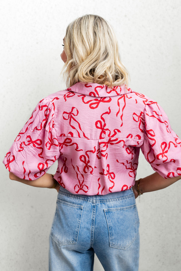 Bow Shirt - Pink/Red
