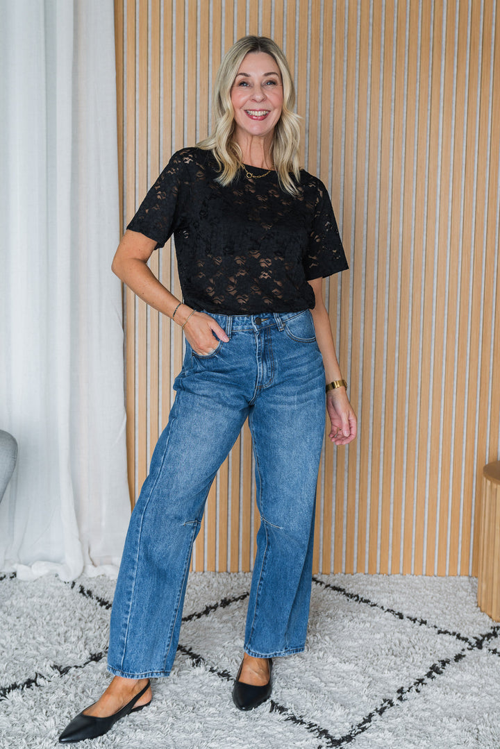 Tia Lace Top - Black