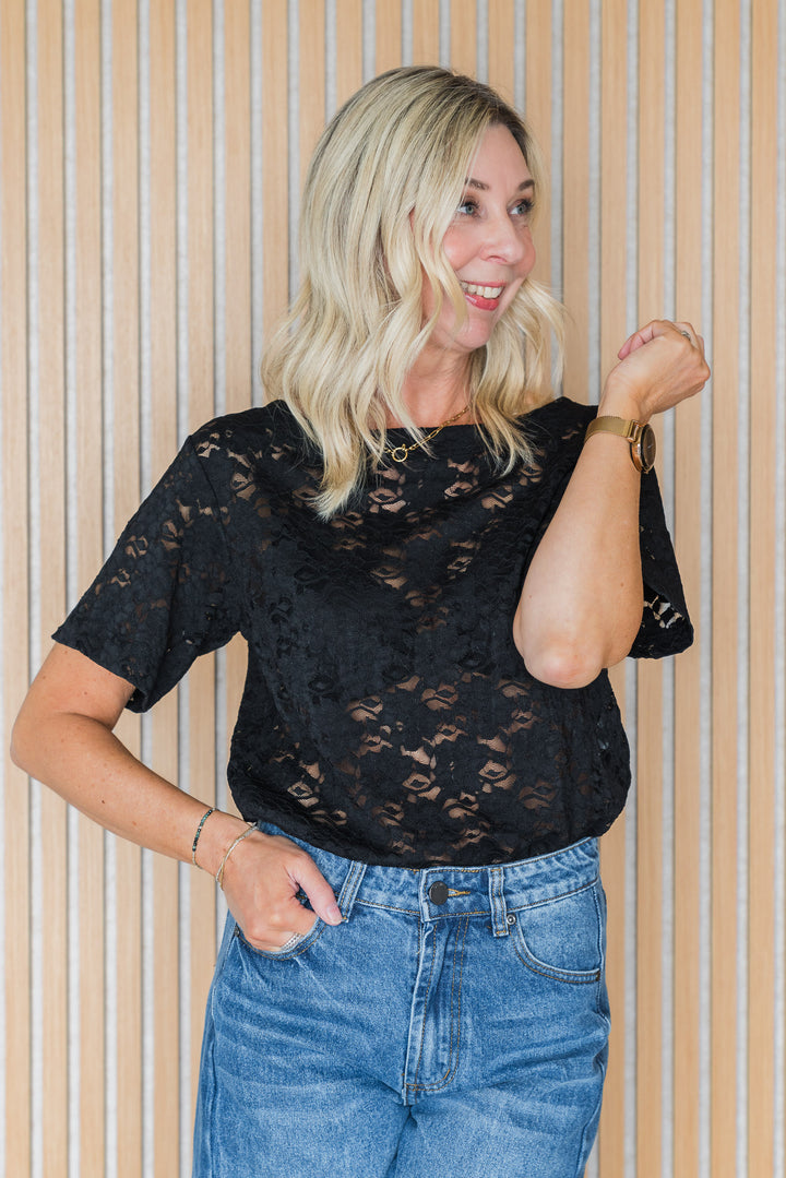 Tia Lace Top - Black