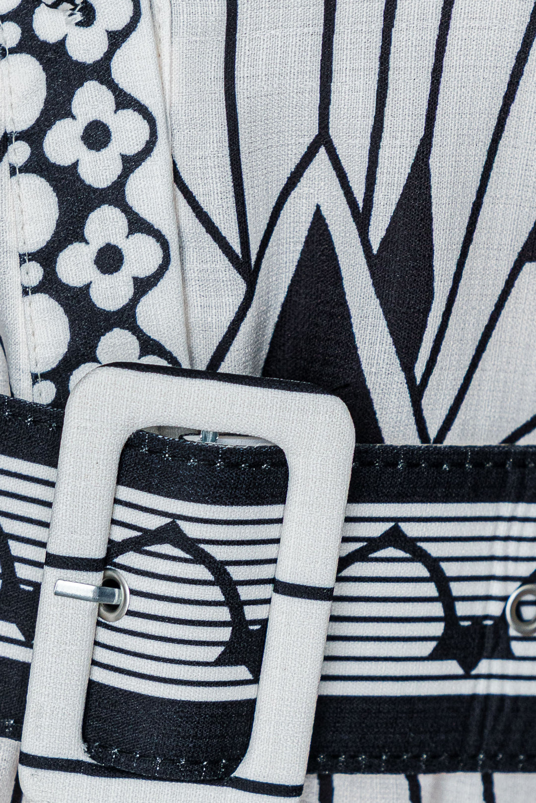 Empire Dress - White/Black