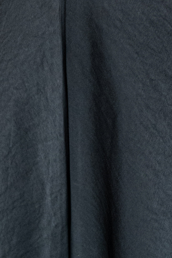 Satin Midi Skirt - Black