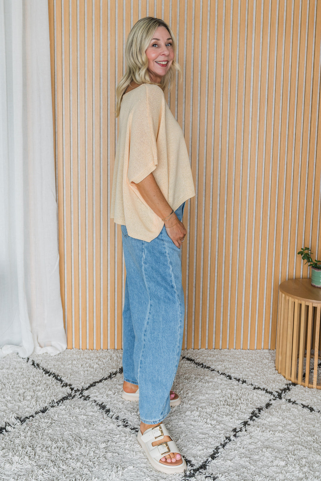 Oversized Drape Knit Top - Butter