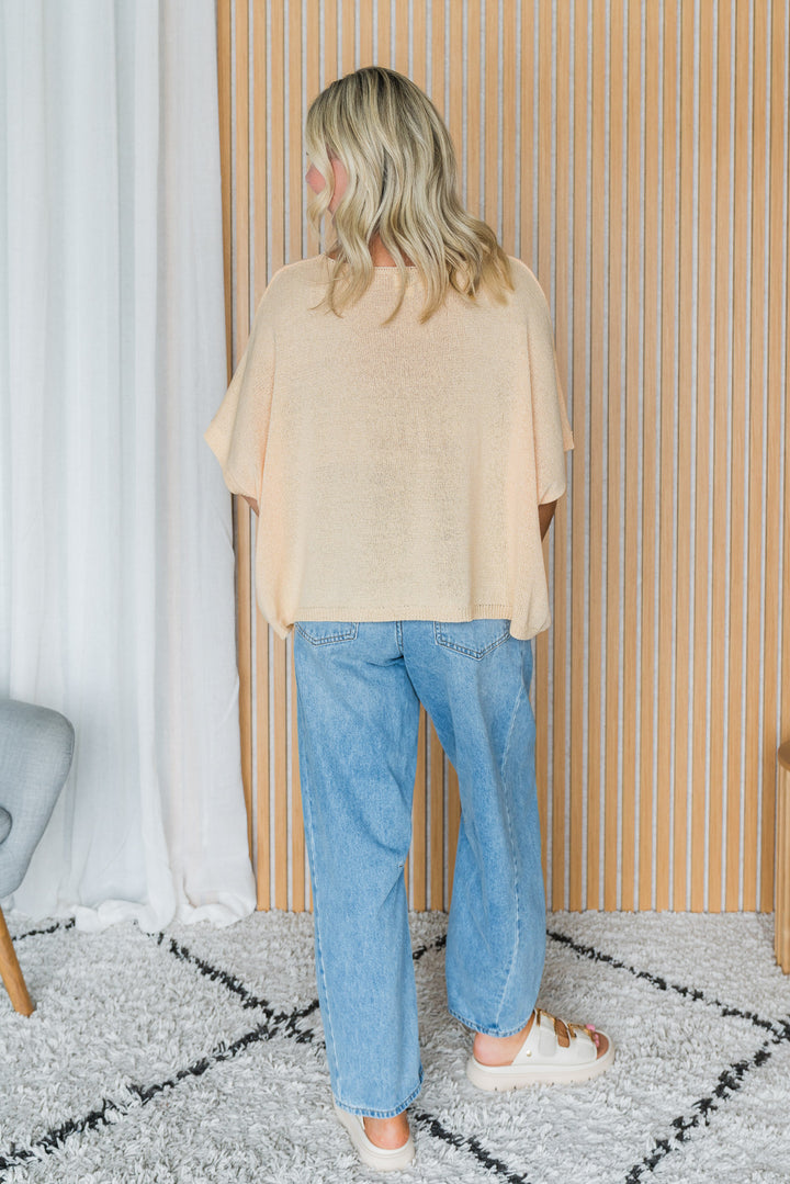 Oversized Drape Knit Top - Butter