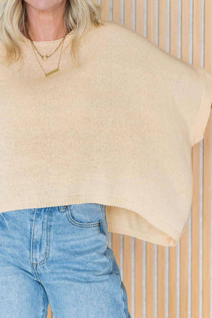 Oversized Drape Knit Top - Butter