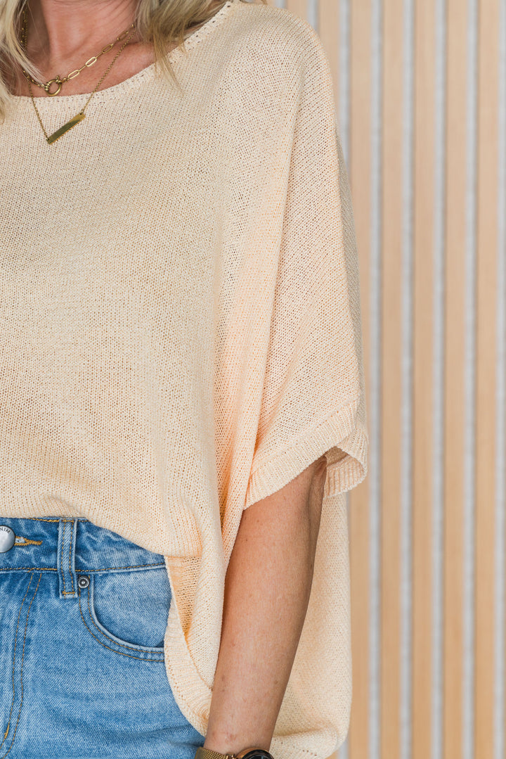 Oversized Drape Knit Top - Butter