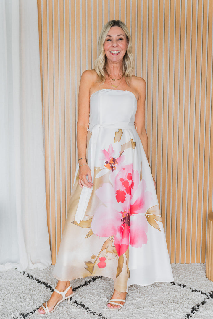 Garden Strapless Dress - Ivory