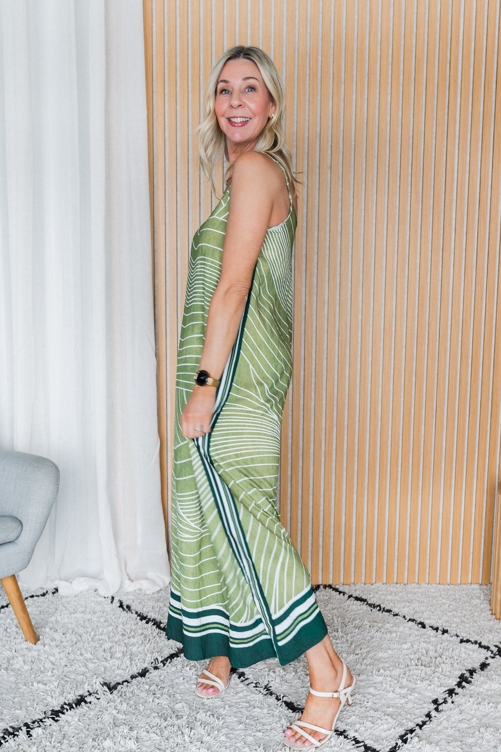 Flow State Maxi Dress - Green - Mabel and Woods