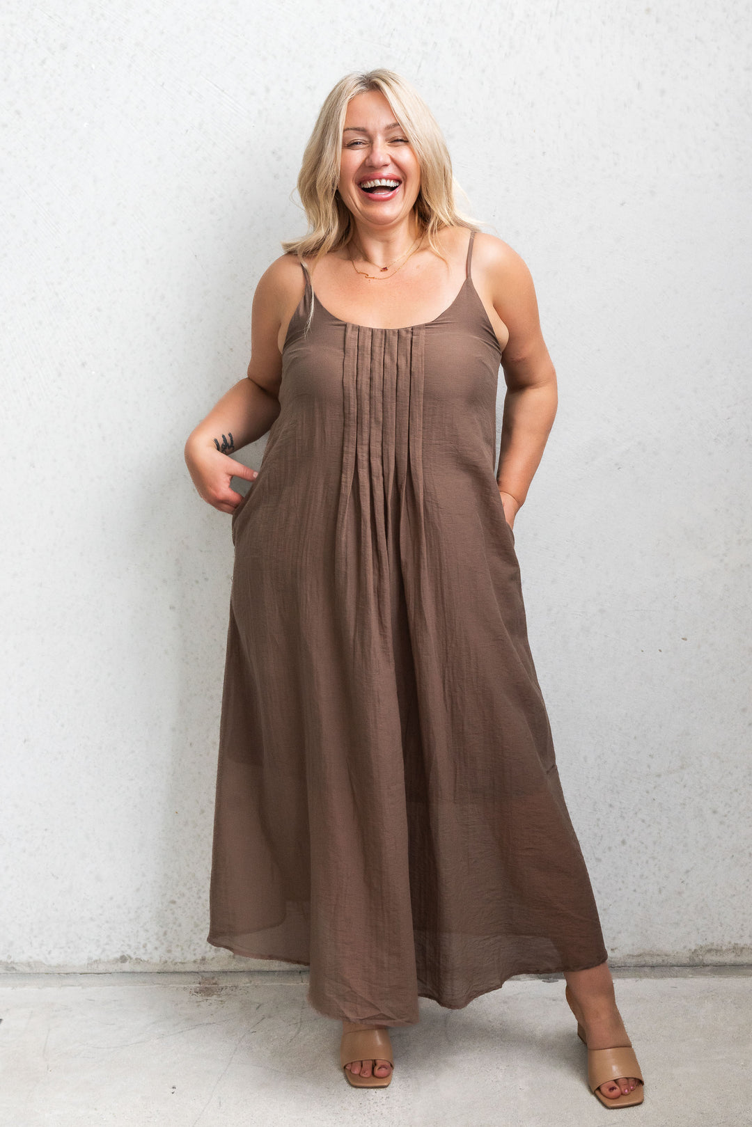 Lara Layer Dress - Chocolate