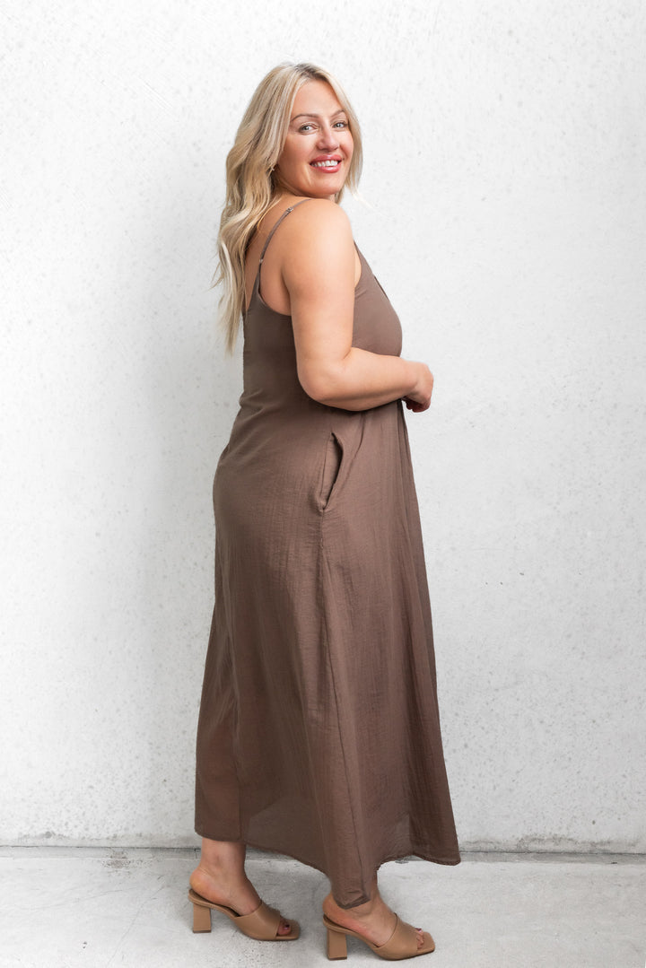 Lara Layer Dress - Chocolate
