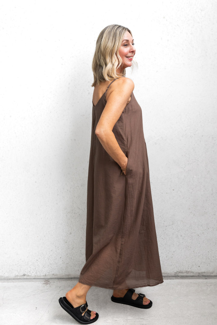 Lara Layer Dress - Chocolate