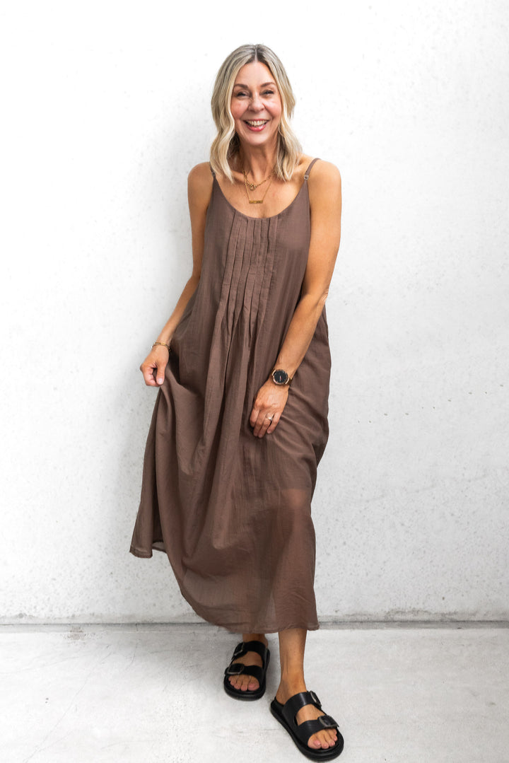 Lara Layer Dress - Chocolate