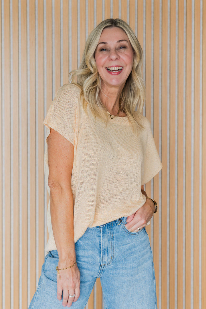 Henley Knitted Top - Butter