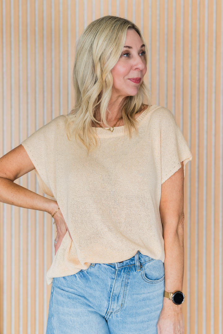 Henley Knitted Top - Butter