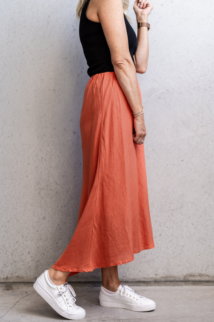 Mandarin Linen Skirt