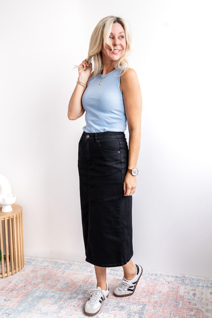 Jasper Denim Skirt - Black