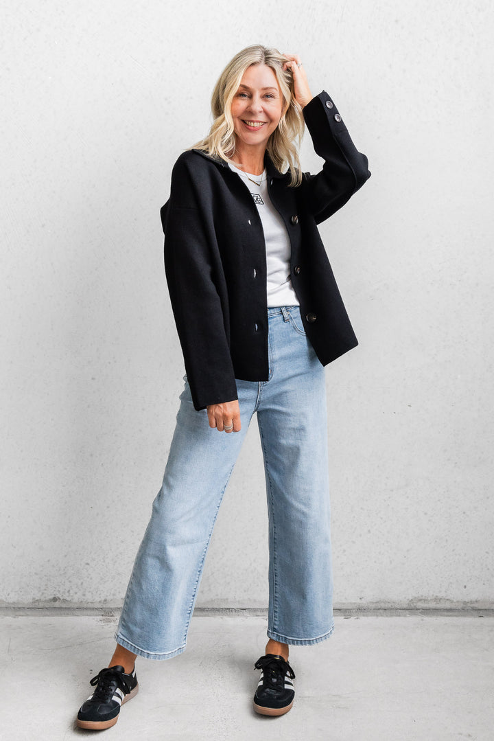 Jax Short Coatigan - Black